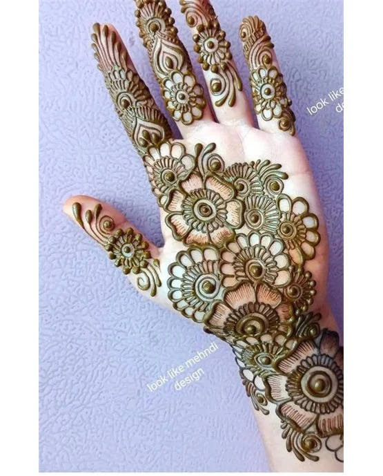 Stroke Inspired Intricate Front Hand Mehndi Design